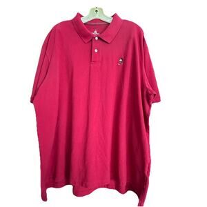 Disney Parks Mickey Mouse Men's Short Sleeve Polo XXL Red Embroidered Comic Geek